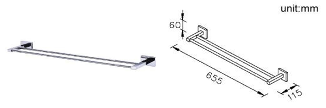 Porte Serviette double Carré